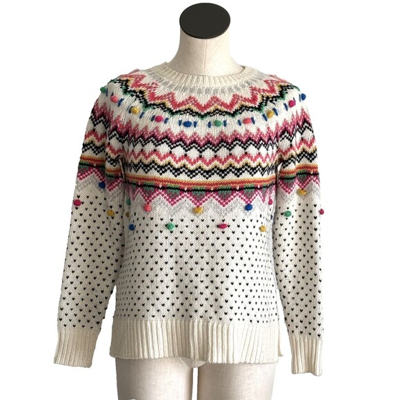 Talbots Fair Isle Sweater Whimsical Scandinavian Wool Blend Womens XS - Picture 1 of 16